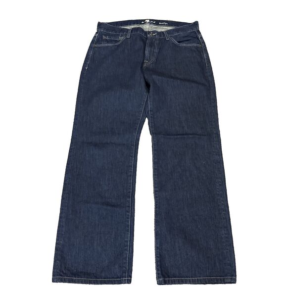 7 For All Mankind Austyn Straight Leg Stretch Denim Blue Jeans - 33W/31L - Picture 1 of 12